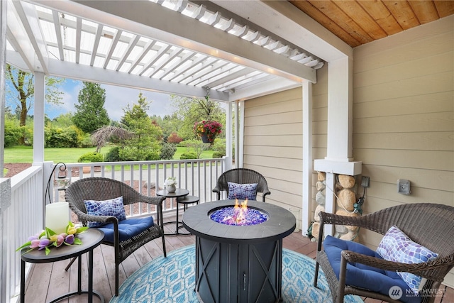 26217 137th Street Ct E, Buckley, WA 98321 - view of patio with a pergola and an outdoor living space with a fire pit