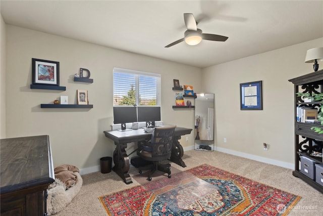 5603 116th St NE, Marysville, WA 98271 - office space featuring carpet floors, baseboards, and ceiling fan