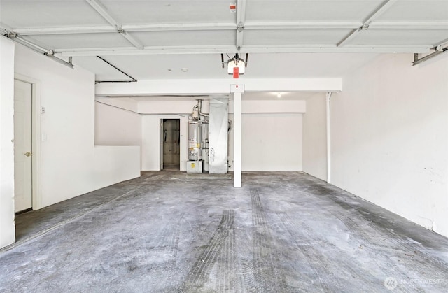 garage featuring gas water heater