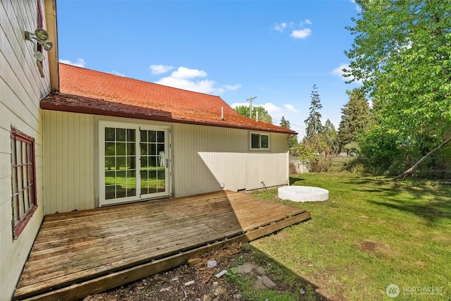 exterior space featuring a wooden deck