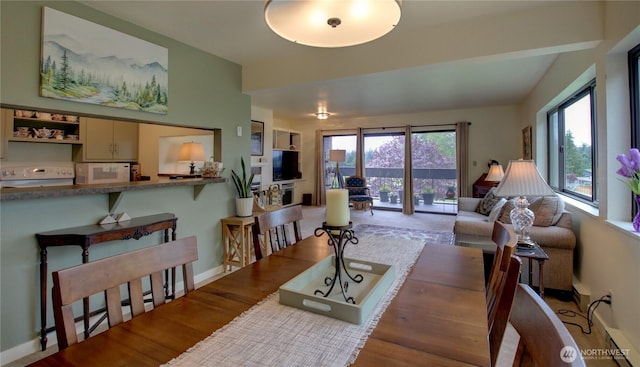 living room featuring baseboards and wood finished floors