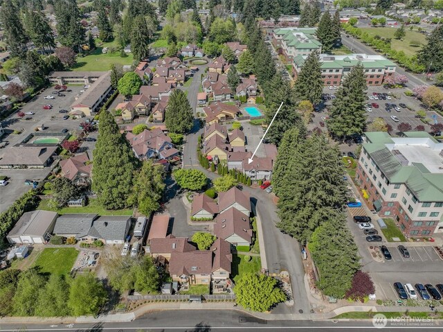 bird's eye view with a residential view