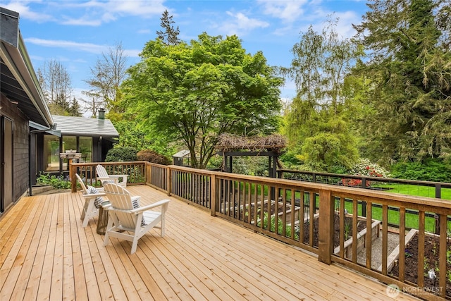 view of wooden terrace