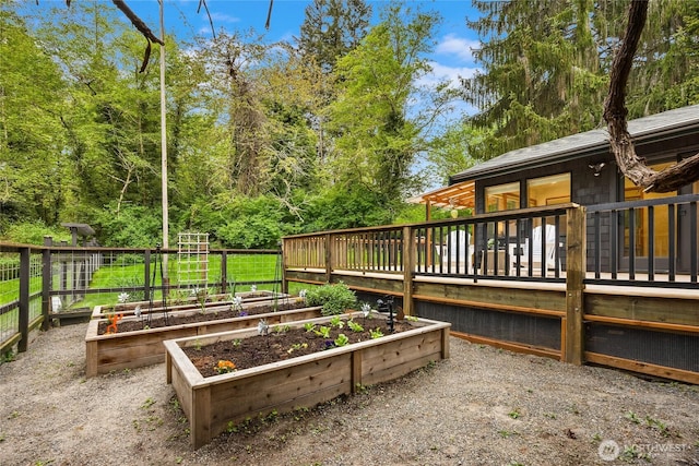 exterior space with a vegetable garden