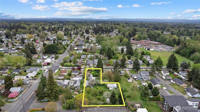 aerial view with a residential view