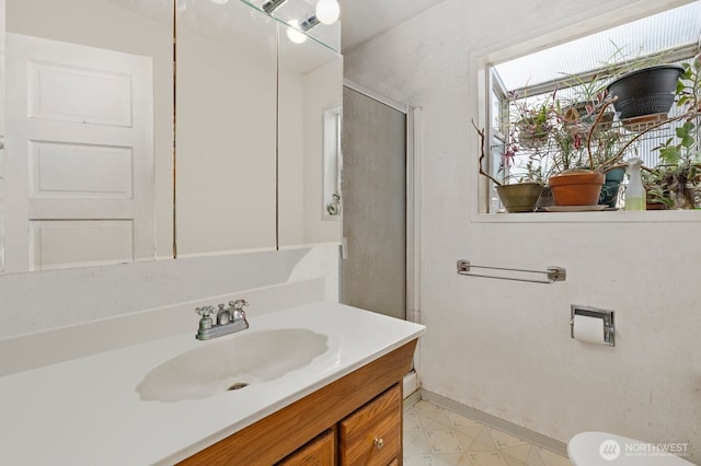 bathroom with toilet and vanity