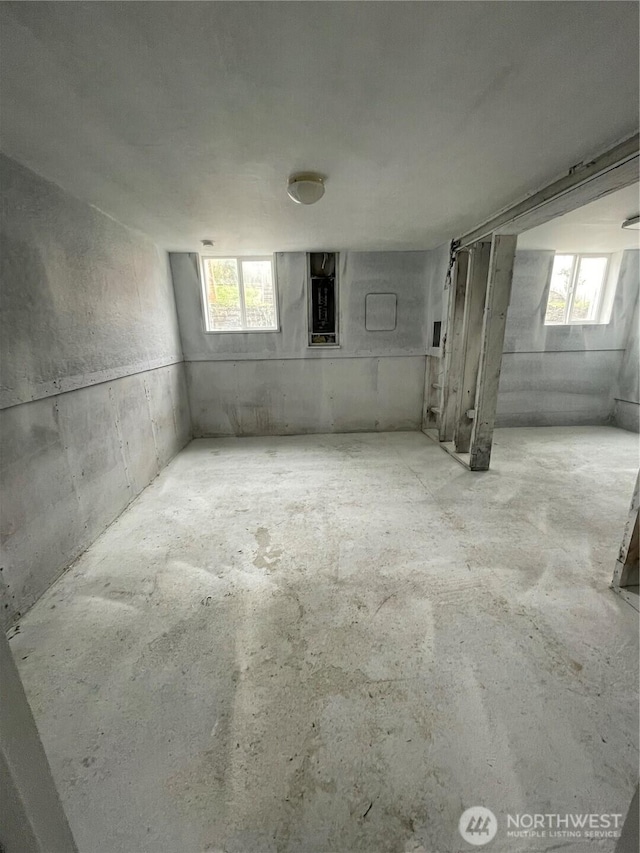 below grade area featuring a wealth of natural light