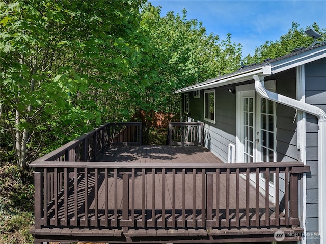 deck featuring french doors