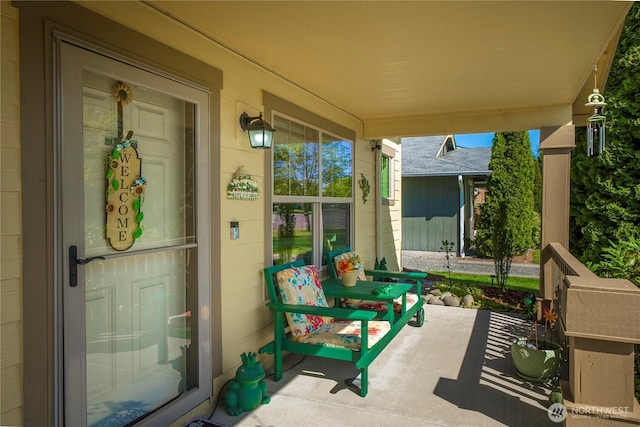 view of patio with a porch