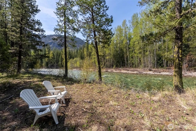 225C Lost River Rd, Mazama, WA 98833 - view of yard featuring a mountain view and a forest view