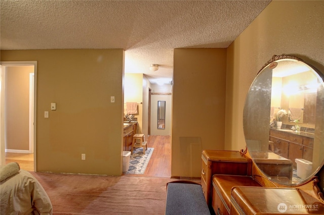 living room with a textured ceiling
