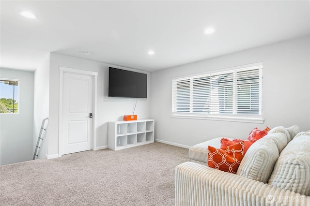 1824 E Fairbanks St, Tacoma, WA 98404 - carpeted living room featuring baseboards and recessed lighting