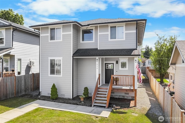 1824 E Fairbanks St, Tacoma, WA 98404 - view of front of home featuring an AC wall unit and roof with shingles