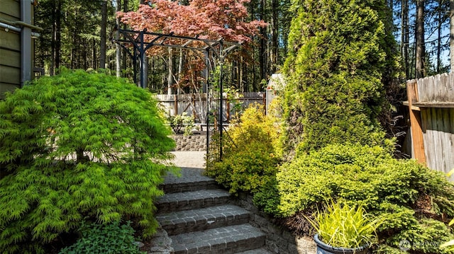 view of yard with fence