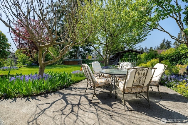 view of patio with outdoor dining space