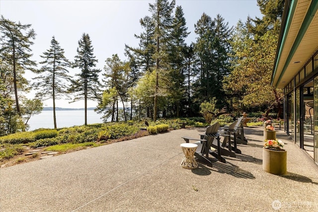 view of home's community featuring a water view