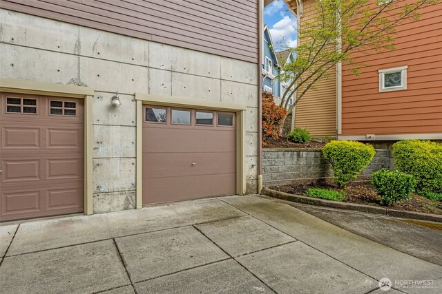 garage with driveway