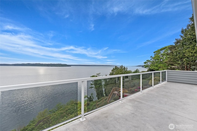 balcony with a water view