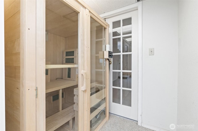 view of sauna