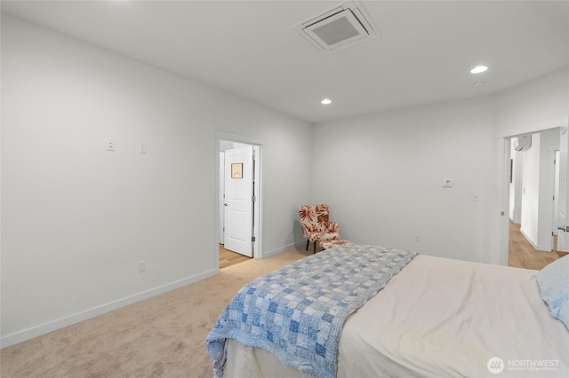 802 SE Cody St, Rainier, WA 98576 - bedroom with recessed lighting, baseboards, and light colored carpet