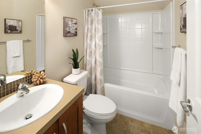 365 NE Denny Way, Issaquah, WA 98029 - bathroom with vanity, shower / bath combo with shower curtain, and toilet
