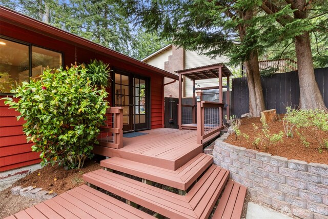 wooden terrace with fence