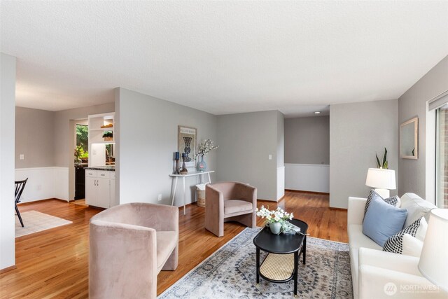 living room featuring light wood finished floors