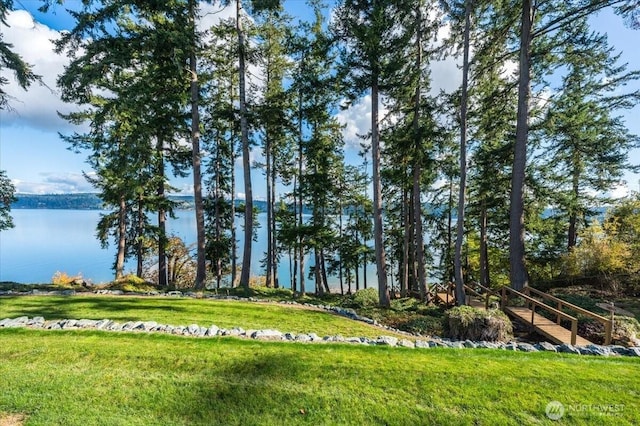 1447 Everette Ln, Freeland, WA 98249 - view of community with a lawn and a water view