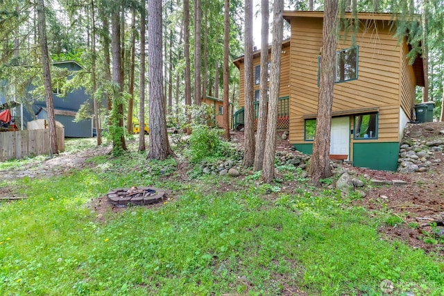 17936 Clearland Blvd SE, Yelm, WA 98597 - view of yard with an outdoor fire pit and fence