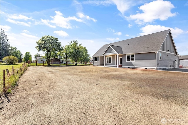 1200 E Georgia Ln, Everson, WA 98247 - view of front of home with crawl space, covered porch, and a shingled roof