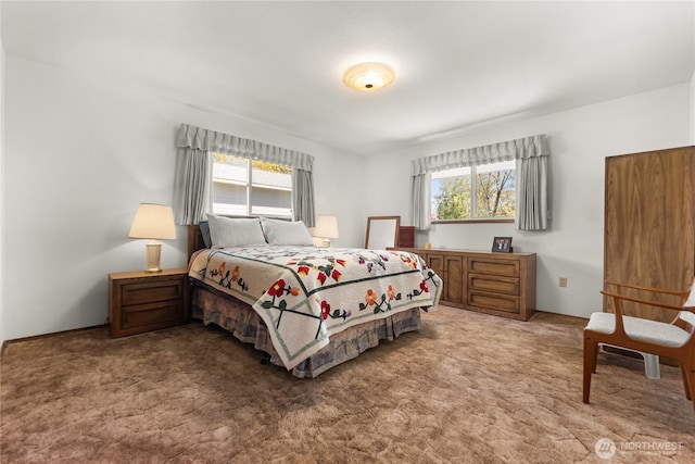 view of carpeted bedroom