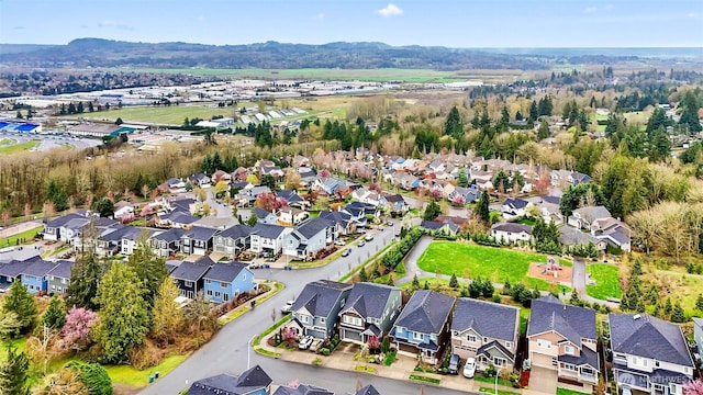 aerial view with a residential view