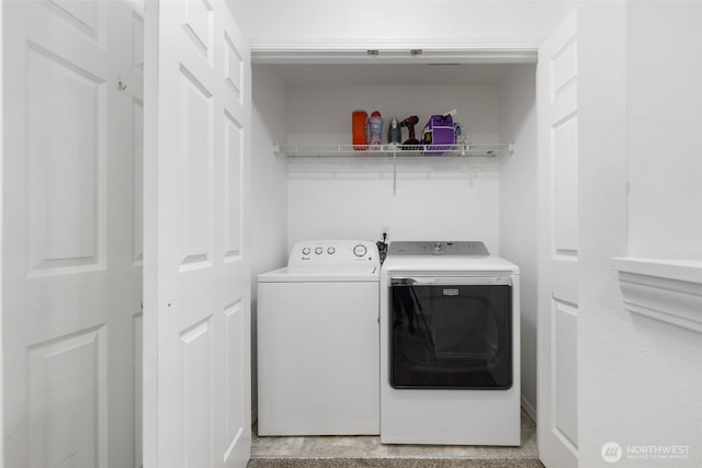 laundry area with laundry area and washing machine and dryer