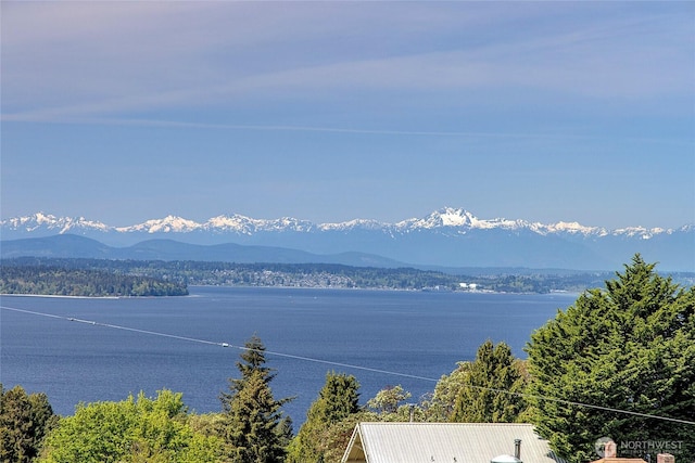 view of water feature featuring a mountain view