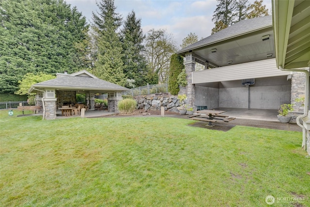9229 122nd Ct NE Unit 13, Kirkland, WA 98033 - view of yard featuring a gazebo, fence, and a patio area