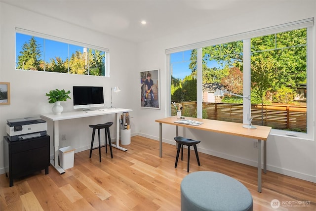 10419 41st Ave SW Unit A & B, Seattle, WA 98146 - office area with light wood-style floors and recessed lighting
