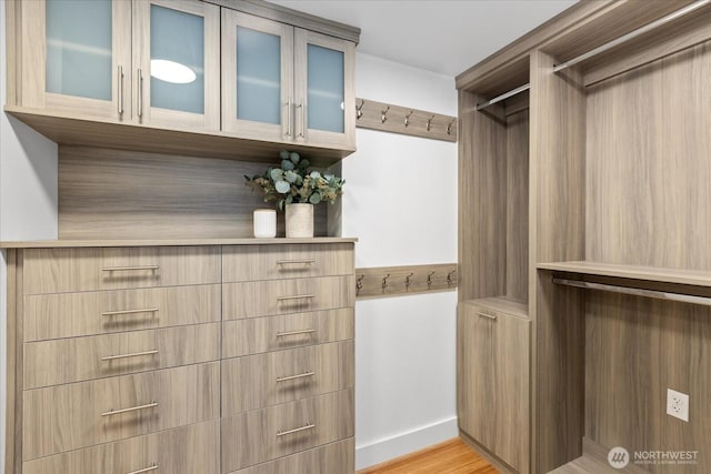 820 Blanchard St Unit 1507, Seattle, WA 98121 - walk in closet featuring light wood finished floors