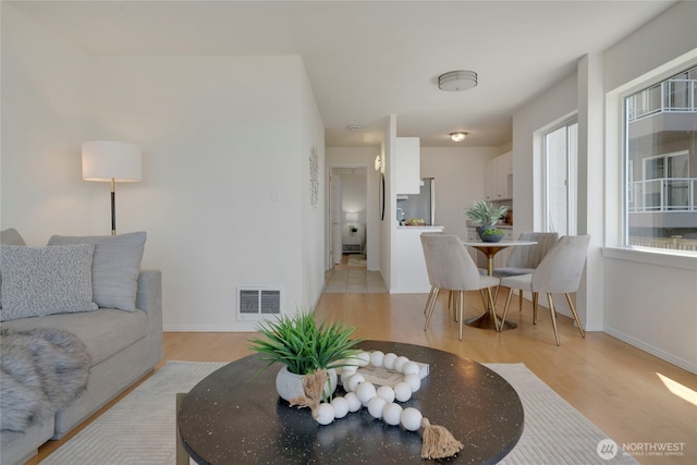 1156 Alki Ave SW Unit 105, Seattle, WA 98116 - living room with baseboards, light wood-type flooring, and visible vents