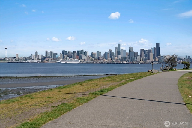 1156 Alki Ave SW Unit 105, Seattle, WA 98116 - property view of water featuring a city view