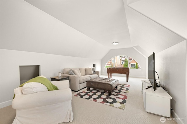 3679 Silver Oak Ct, Bellingham, WA 98226 - carpeted living room with baseboards and vaulted ceiling