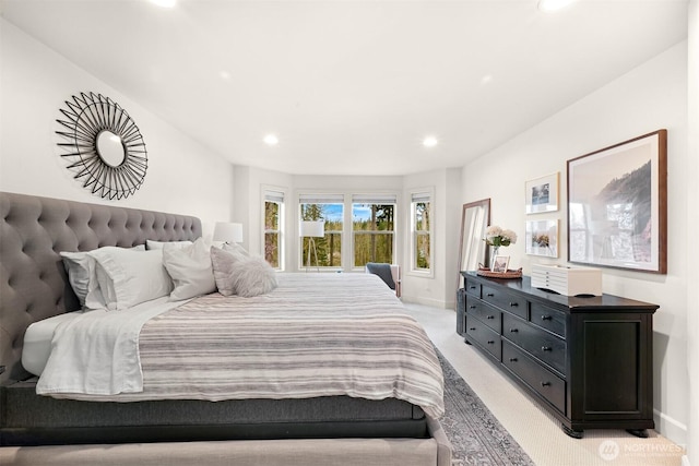 3679 Silver Oak Ct, Bellingham, WA 98226 - bedroom with recessed lighting, baseboards, and light colored carpet