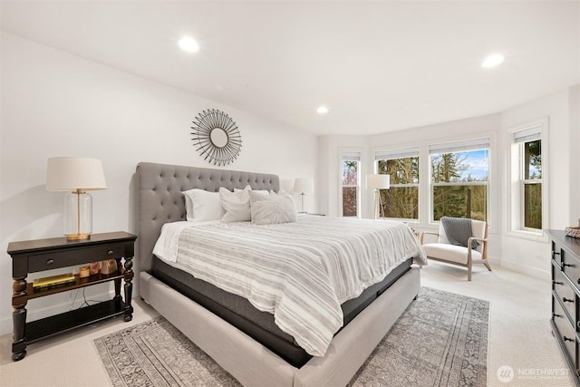 3679 Silver Oak Ct, Bellingham, WA 98226 - bedroom featuring baseboards, recessed lighting, and light colored carpet