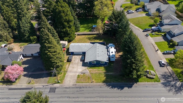 bird's eye view with a residential view