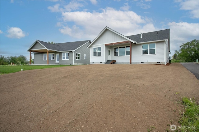 view of front of house featuring board and batten siding