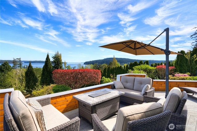 15089 Old Deception Mill Ln, Anacortes, WA 98221 - view of patio / terrace featuring an outdoor hangout area