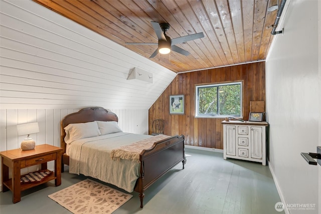 27510 Hwy 97, Cle Elum, WA 98922 - bedroom with wooden ceiling, wood walls, and baseboards