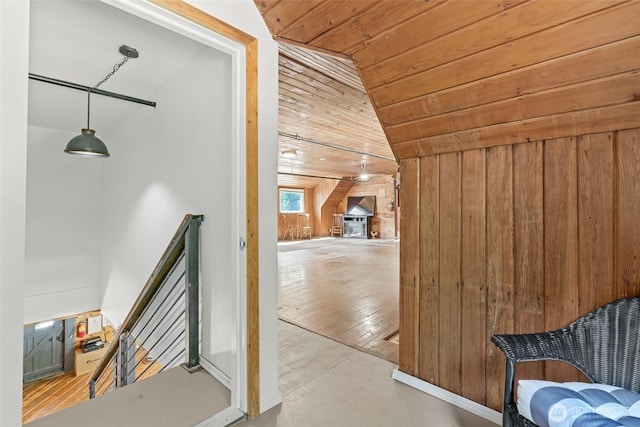 27510 Hwy 97, Cle Elum, WA 98922 - additional living space with wood ceiling, wood walls, and lofted ceiling