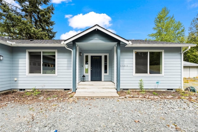 view of front of property with crawl space