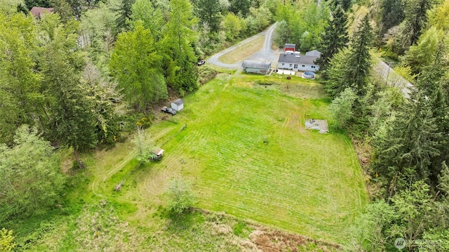 drone / aerial view featuring a rural view