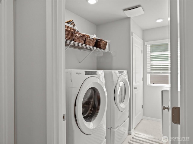 20352 132nd St SE, Monroe, WA 98272 - laundry area with recessed lighting, laundry area, and washing machine and dryer